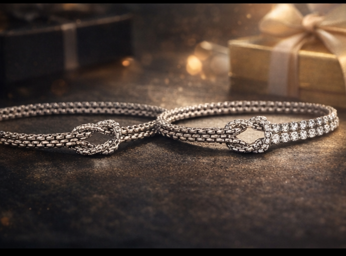 kuma Gioielli bracciali in acciaio 316L per lui acciaio per lei acciaio e tennis zirconi bianchi