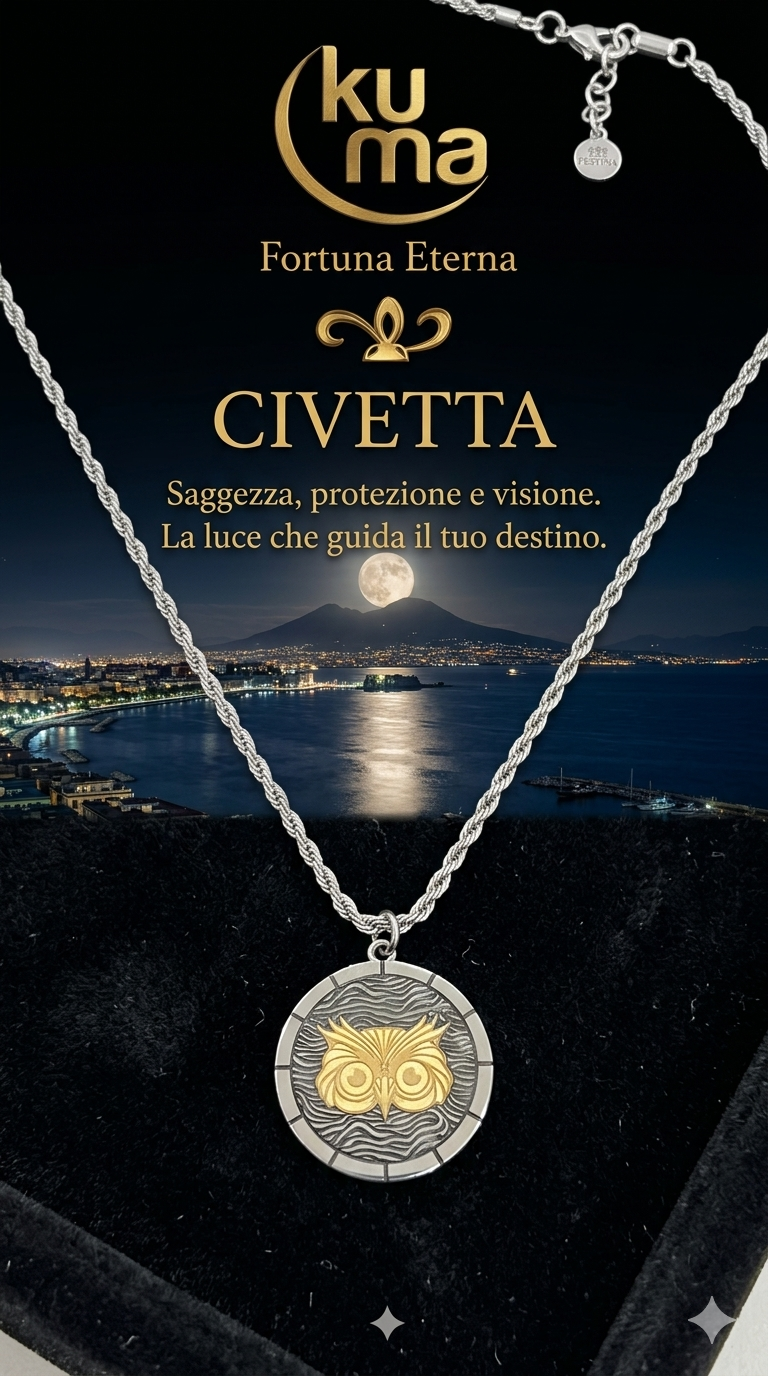 Kuma Gioielli "Fortuna Eterna."Saggezza, protezione e visione.La luce che guida il tuo destino."