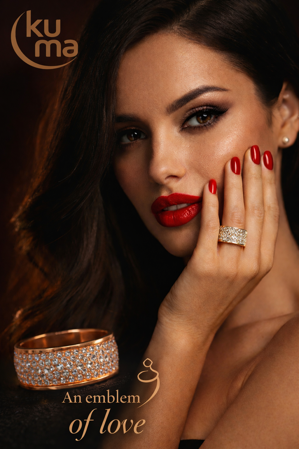 Kuma gioielli anello in acciaio 316 L colore acciaio e colore oro con zirconi bianchi